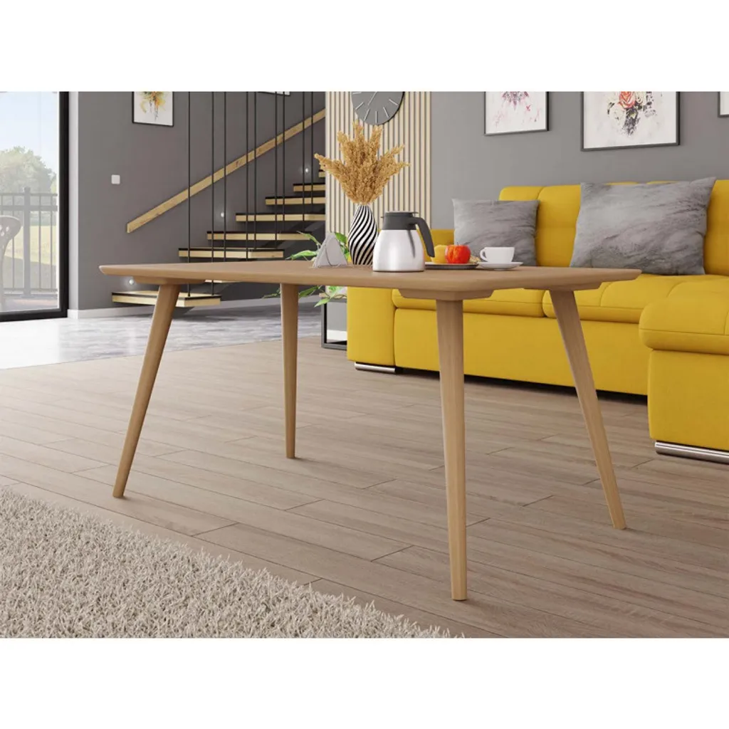 Table basse bois naturel OLMIO - Plateau massif et finition brute