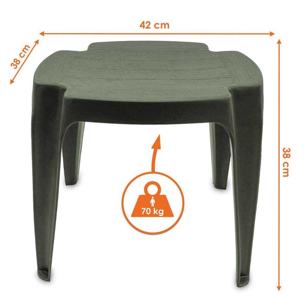 Kunststoff Gartenhocker 38x38 cm - grün
