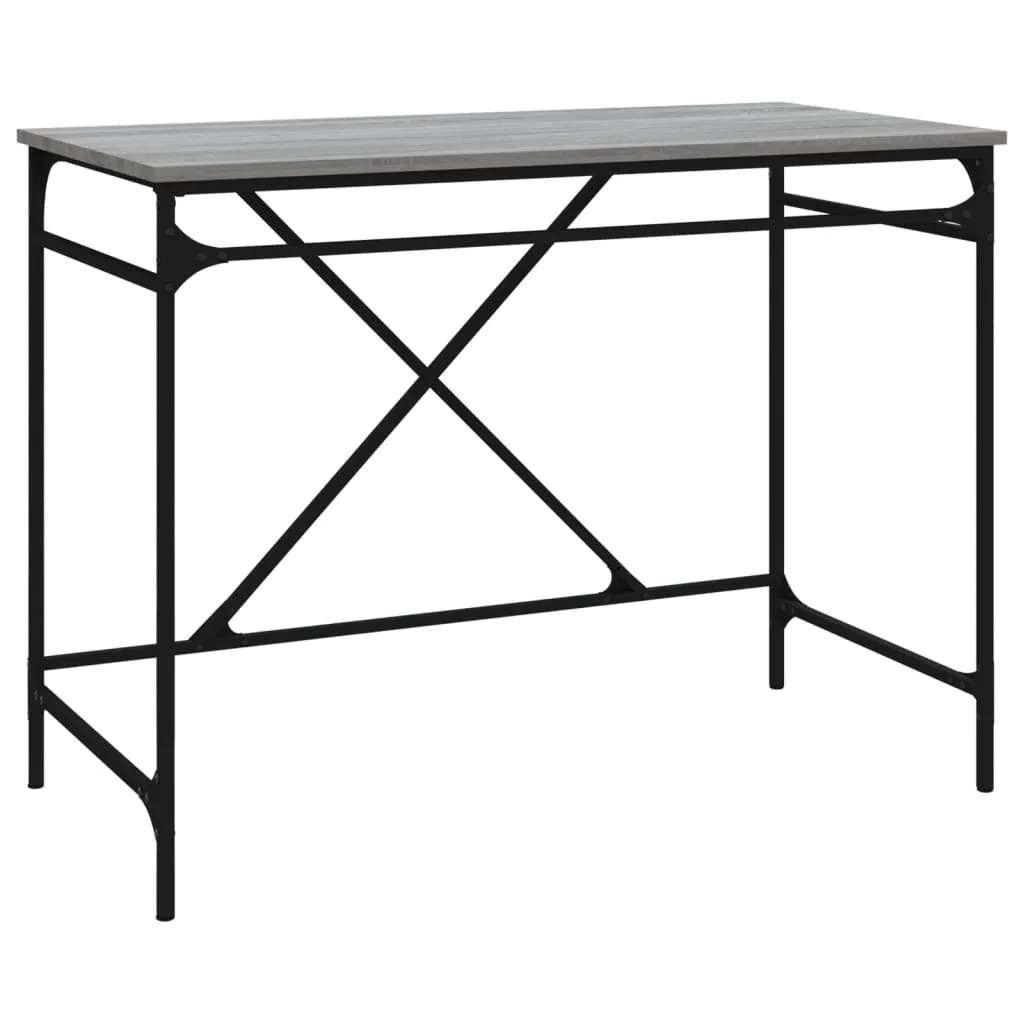 SYFAX™ Scrivania Grigio Sonoma 100x50x75 cm Legno Multistrato e Ferro