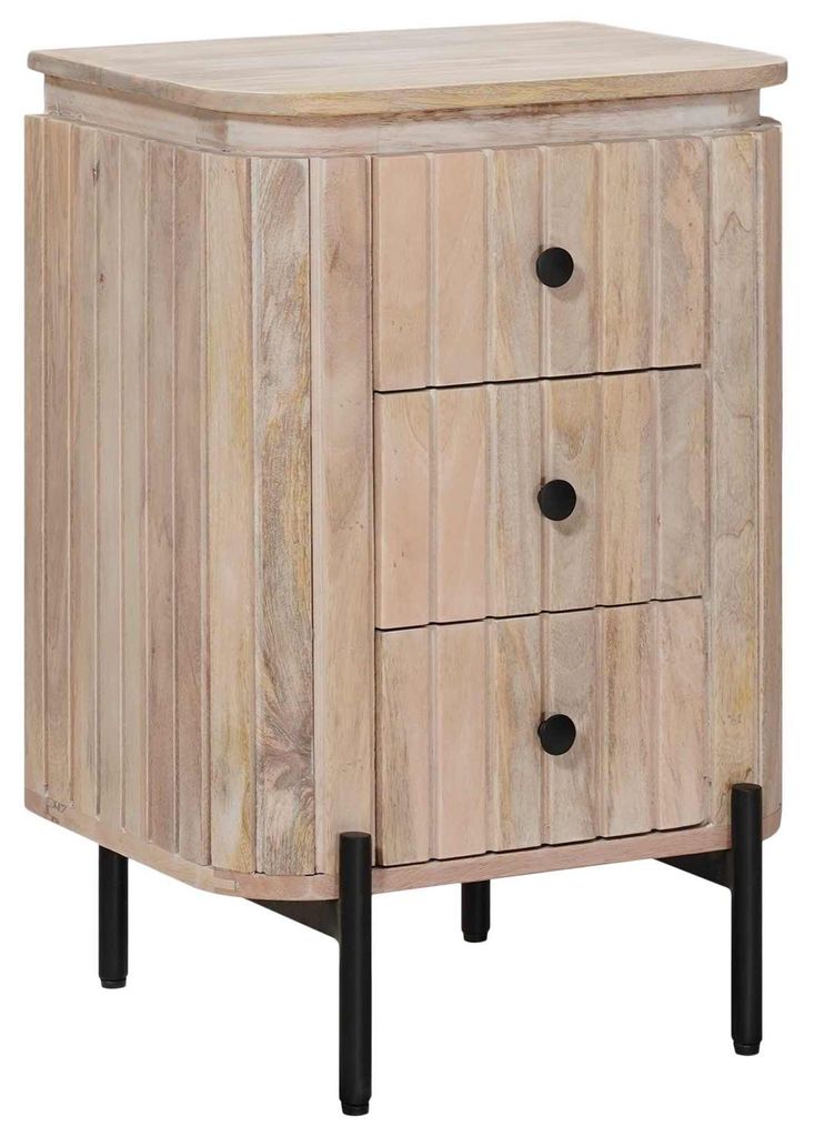 Möbel Handgefertigter Nachttisch Weiß 40 x 30 x 60 cm - Nachttische & -schränke CC2136