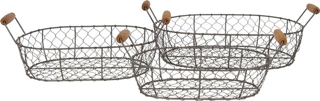 Set di 3 cestini portaoggetti Clayre & Eef 42x27x15 cm Immagine del prodotto 