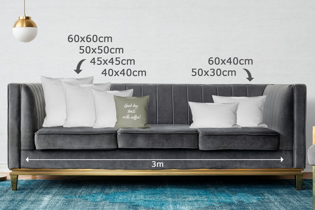 MuchoWow Zierkissen Sofakissen Wohnzimmer Dekokissen 40x40 cm Zitate - Ein guter Tag beginnt mit Kaffee! - Kaffee - Sprichwörter - Foto Kissen -...