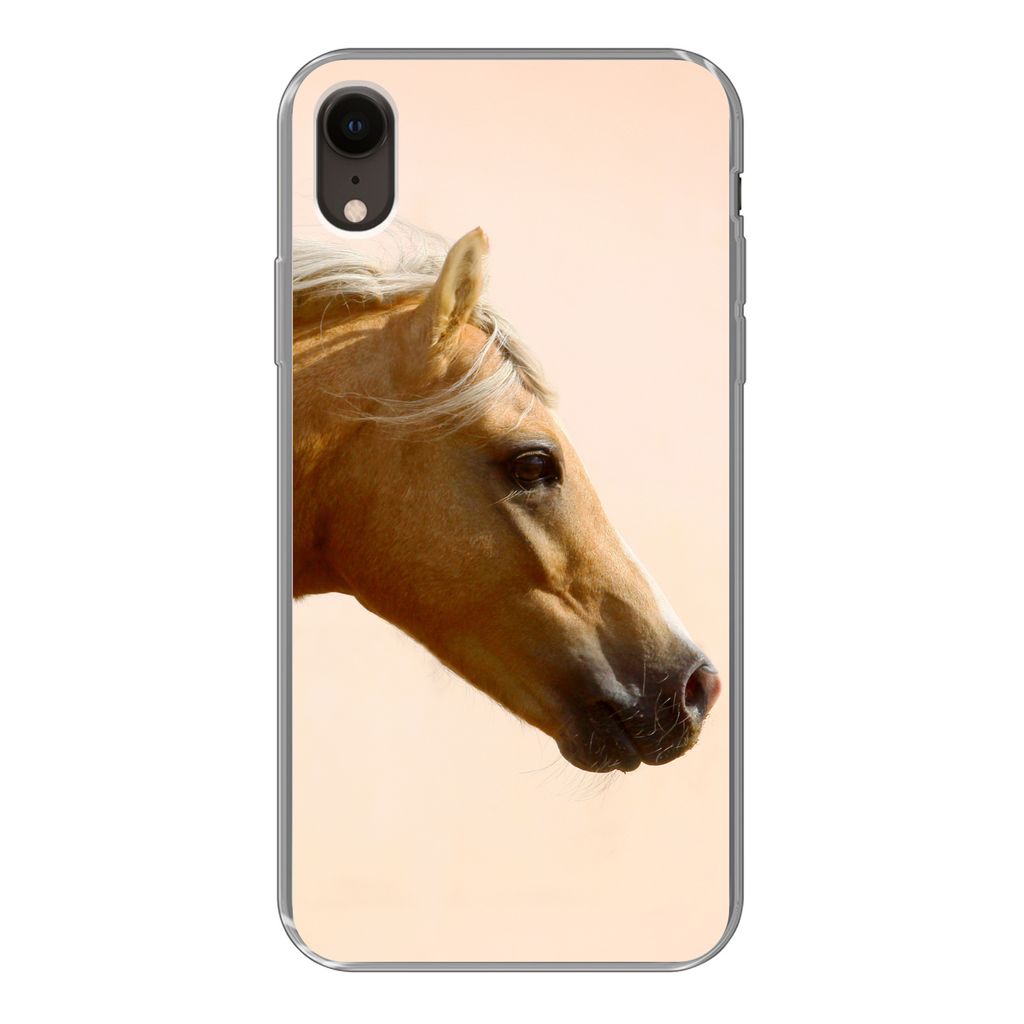 MuchoWow Handyhülle Schutzhülle Hülle für iPhone XR Pferd - Licht - Luft Silikon Softcase Handy Hülle - Schutzdeckel