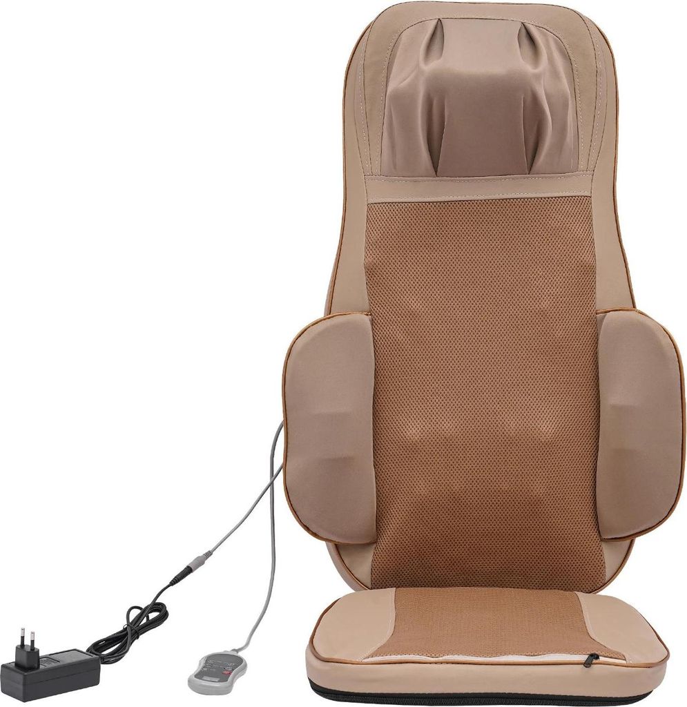 Massagesitzauflage - Massagekissen - Wärmefunktion - 4 Vibrationsmotoren - 3 Modi - Für Nacken/Schultern/Rücken/Taille/Hüften - Silber