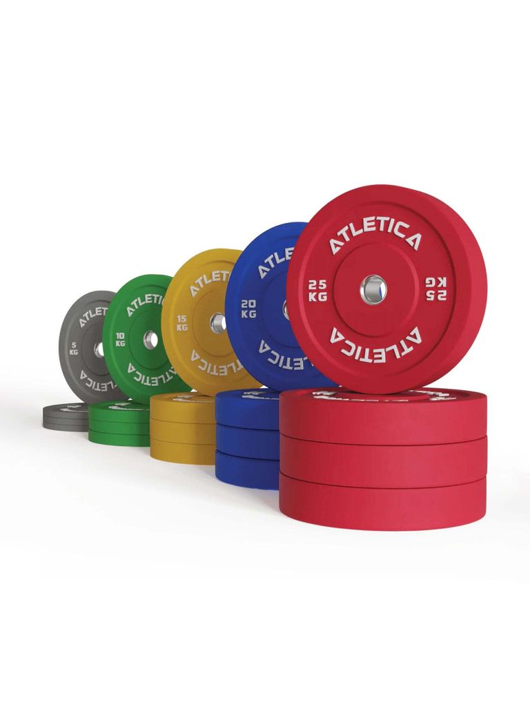 ATLETICA Color Bumper Plates Set | 300 kg bestehend aus 4 x 5 kg ∣ 4 x 10 kg ∣ 4 x 15 kg ∣ 4 x 20 kg ∣ 4 x 25 kg