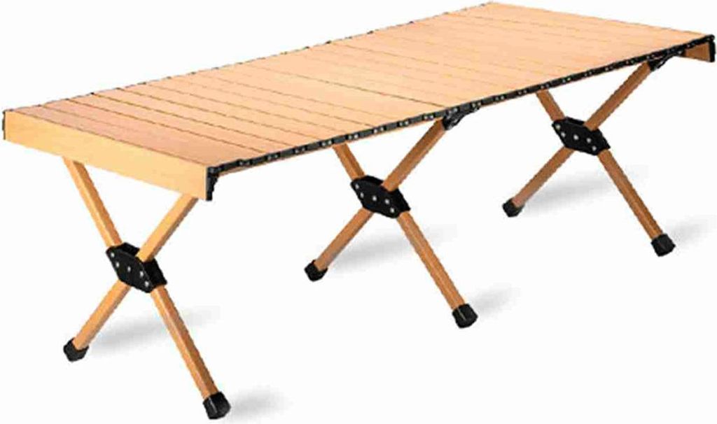 Outdoor-Klapptisch, tragbar, aufrollbar, Camping, Vollaluminiumlegierung, mit Aufbewahrungstasche für Picknick, Grillen, Strand, Hinterhof
