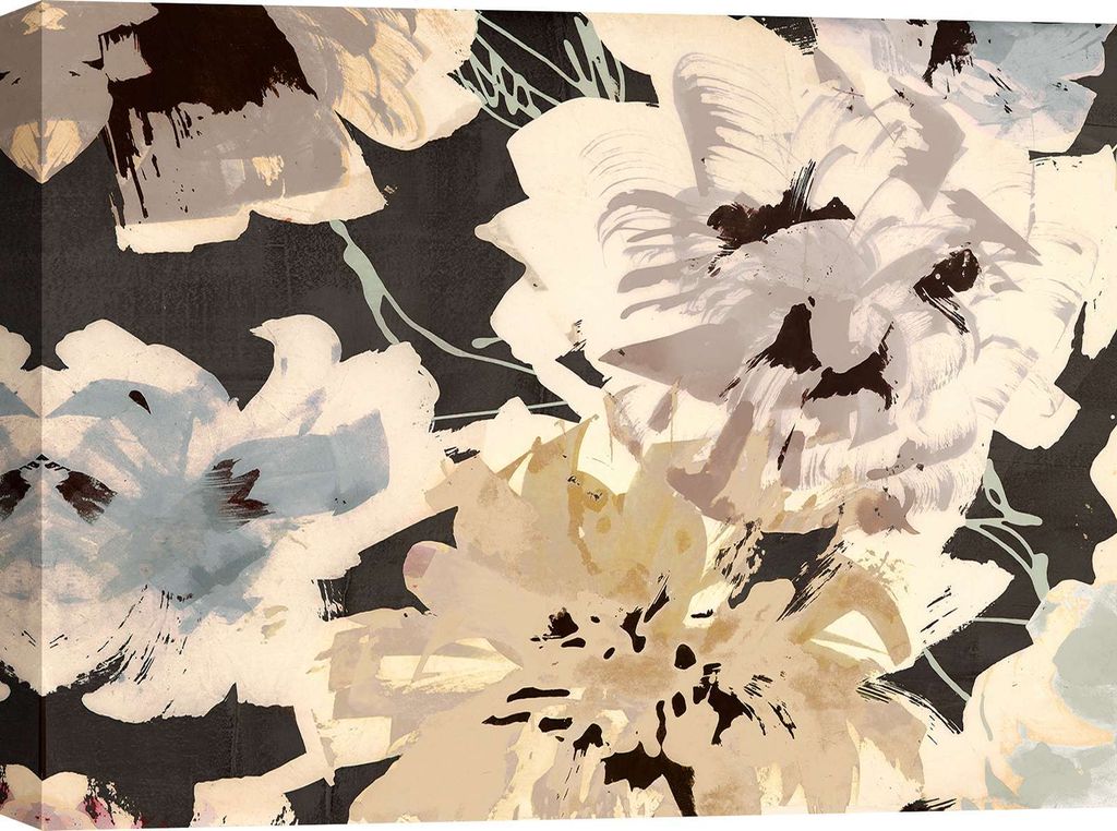 Leinwandbild, abstrakte Blumen in neutralen Farben - Kelly Parr, Earth Flowers II (Detail) - 60x40 cm