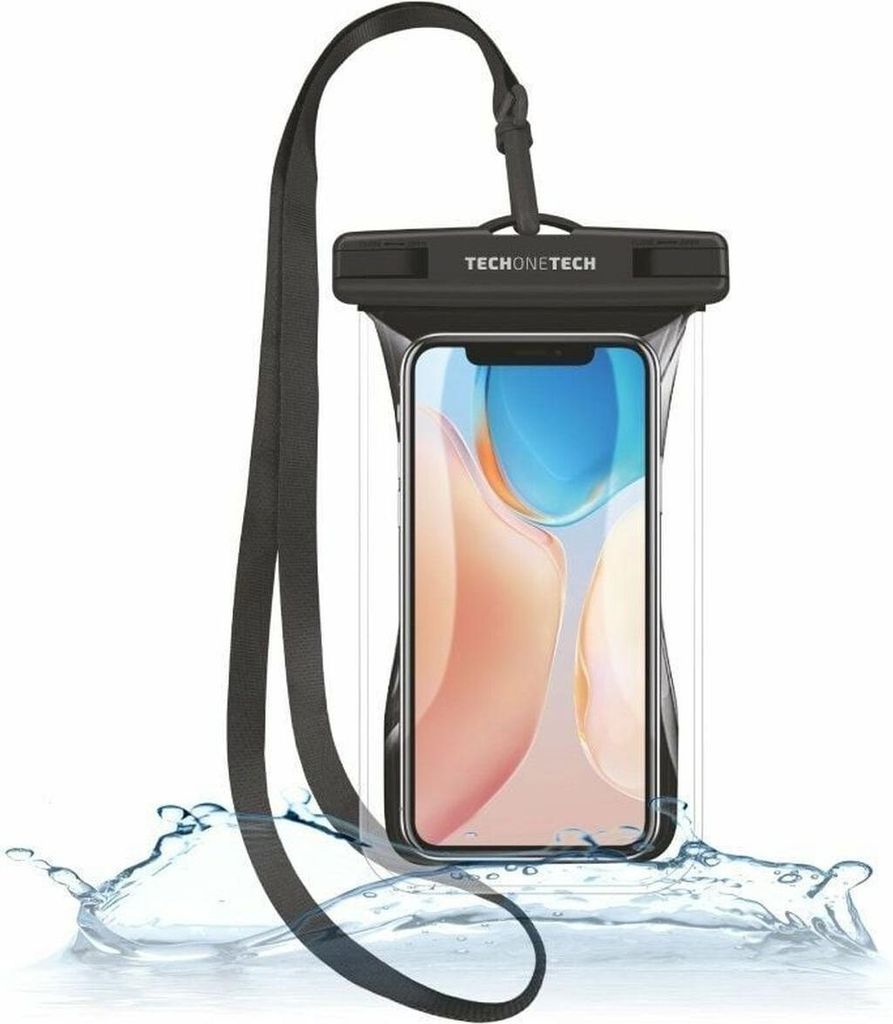 Wasserdichte, schwimmfähige TPU-Hülle, IPX8, schwarz