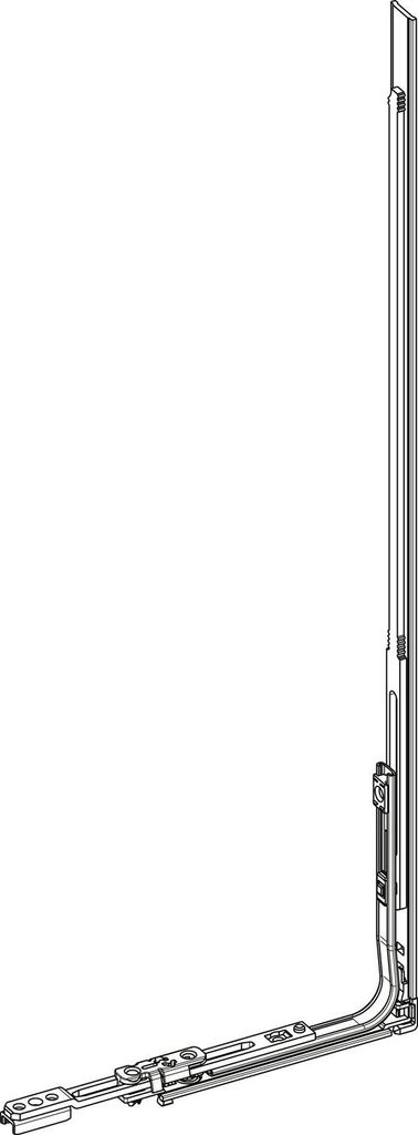 ROTO NT/NX Rundbogen-Bauteil senkrecht L= 420 mm mit Eckumlenkung silber
