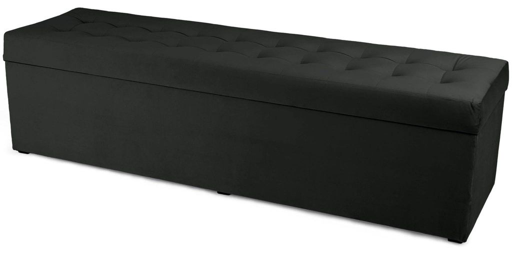 MG Design Polsterhocker Dunkelgrau 45x160 cm - Stauraum Produktbild 