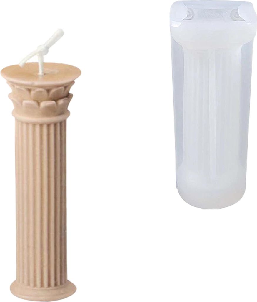 Silikon Kerzenform Seifen Gussform, antike Säule rund, 105 x 40 mm, 33 ml