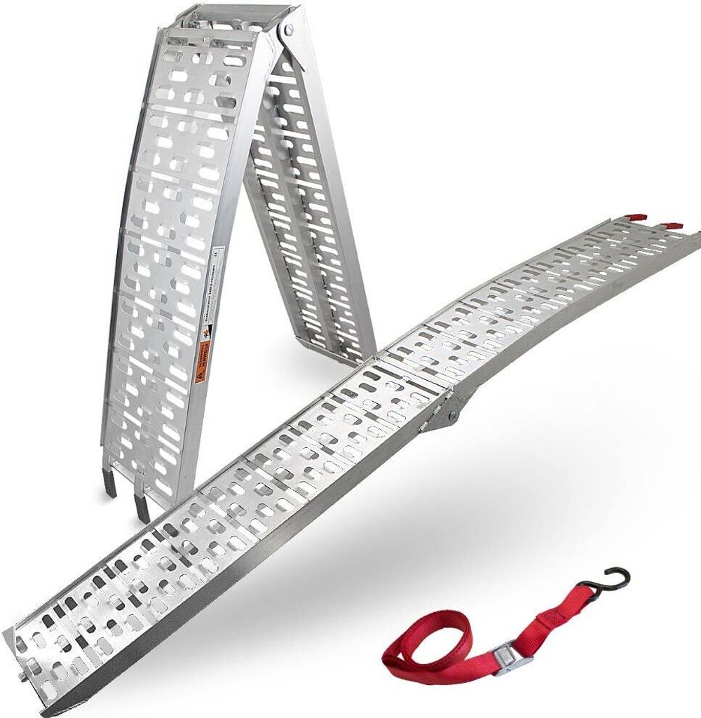 Bituxx klappbare Aluminium Auffahrrampe 2,28m bis 340kg Produktbild 