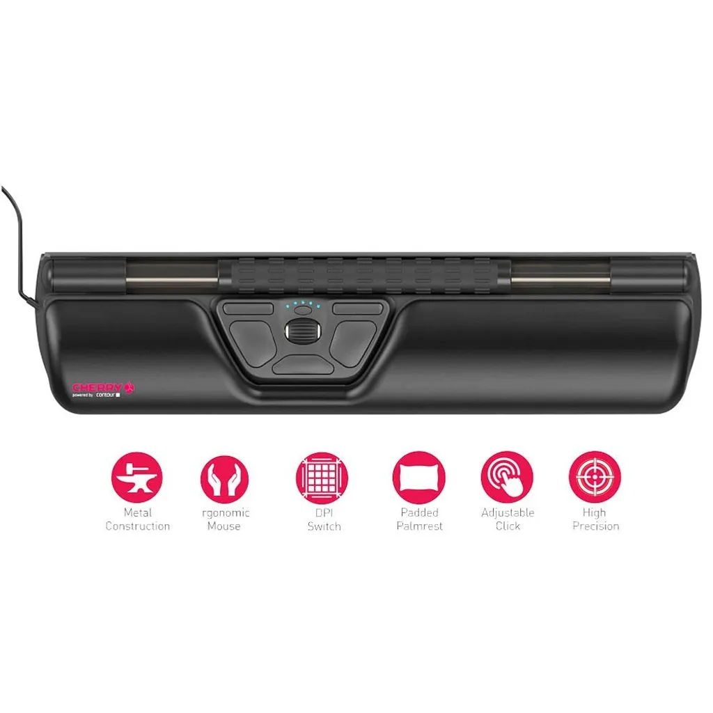Souris ergonomique CHERRY ROLLERMOUSE barre de commande centrale filaire - 11