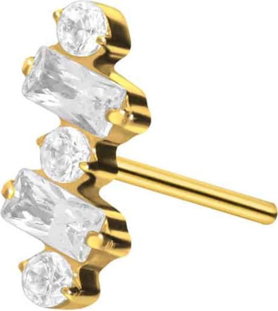 Piercing-Zubehör Titan Aufsatz mit Push Pin EINGEFASSTE KRISTALLE