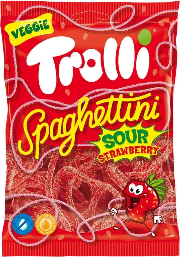 Trolli Spaghettini Sour Erdbeer 100g Produktbild 