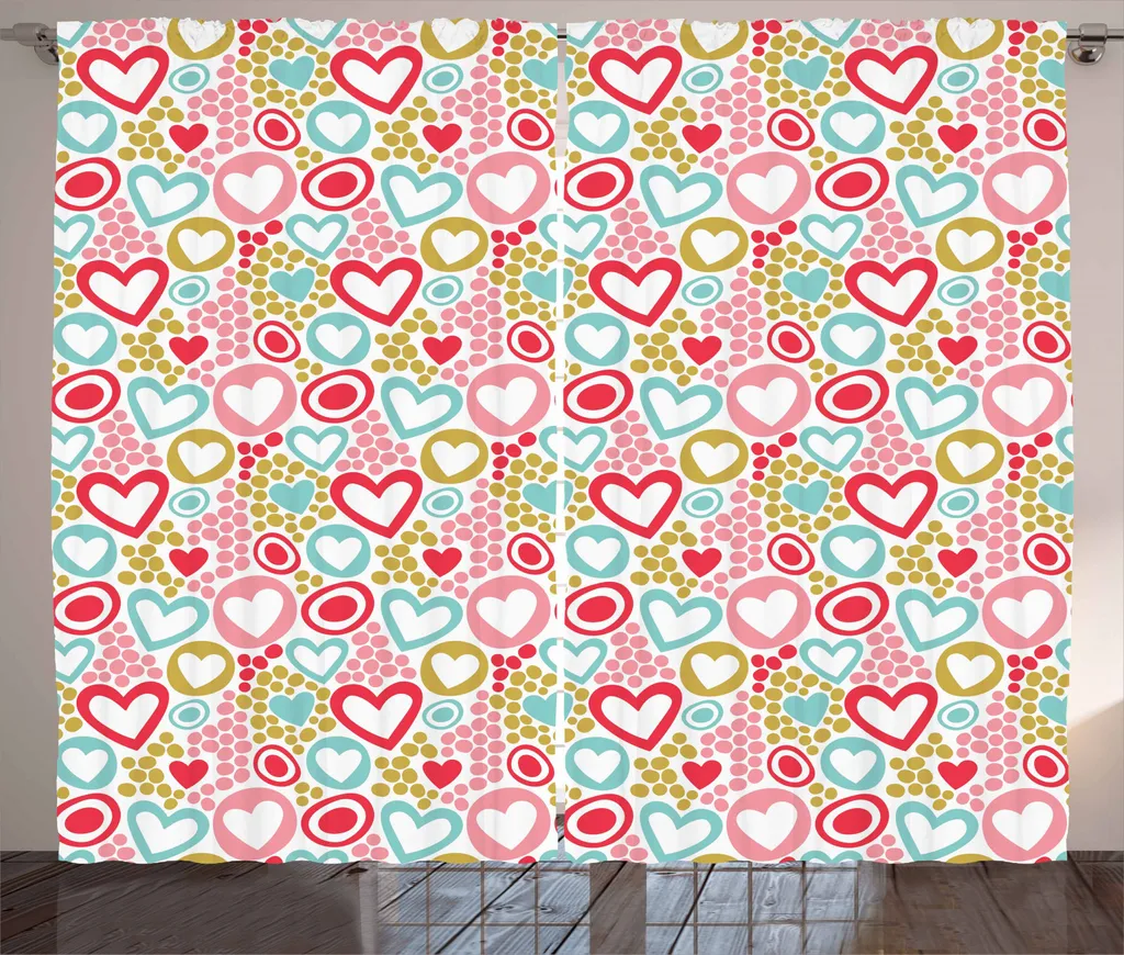 ABAKUHAUS San Valentino Tenda Rustica 280x245 cm Cuori Multicolore