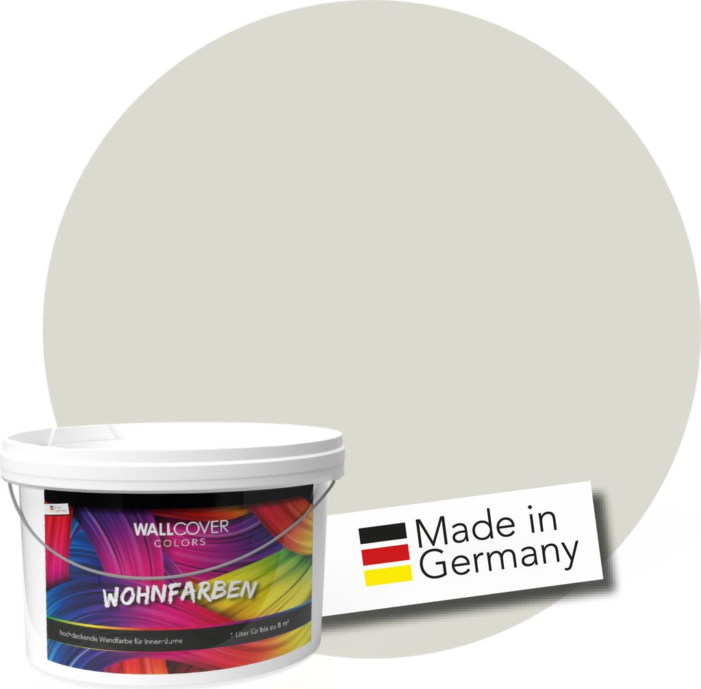 WALLCOVER Wandfarbe Seidengrau Hochdeckend Klasse 1 Matt 2,5L für 20 m²