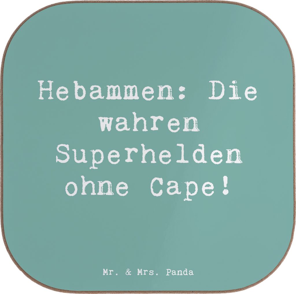 Mr. & Mrs. Panda Untersetzer für Gläser Spruch Hebamme Superheld - Meeresbrise - Geschenk, Heldinnen des Alltags, Hausgeburt, Berufsprodukte, Geb...