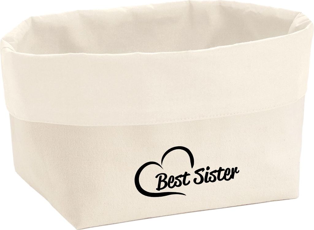 Huuraa Organizer Best Sister Heart 8 Liter Large Canvas Baumwolle Utensilo Geschenkidee