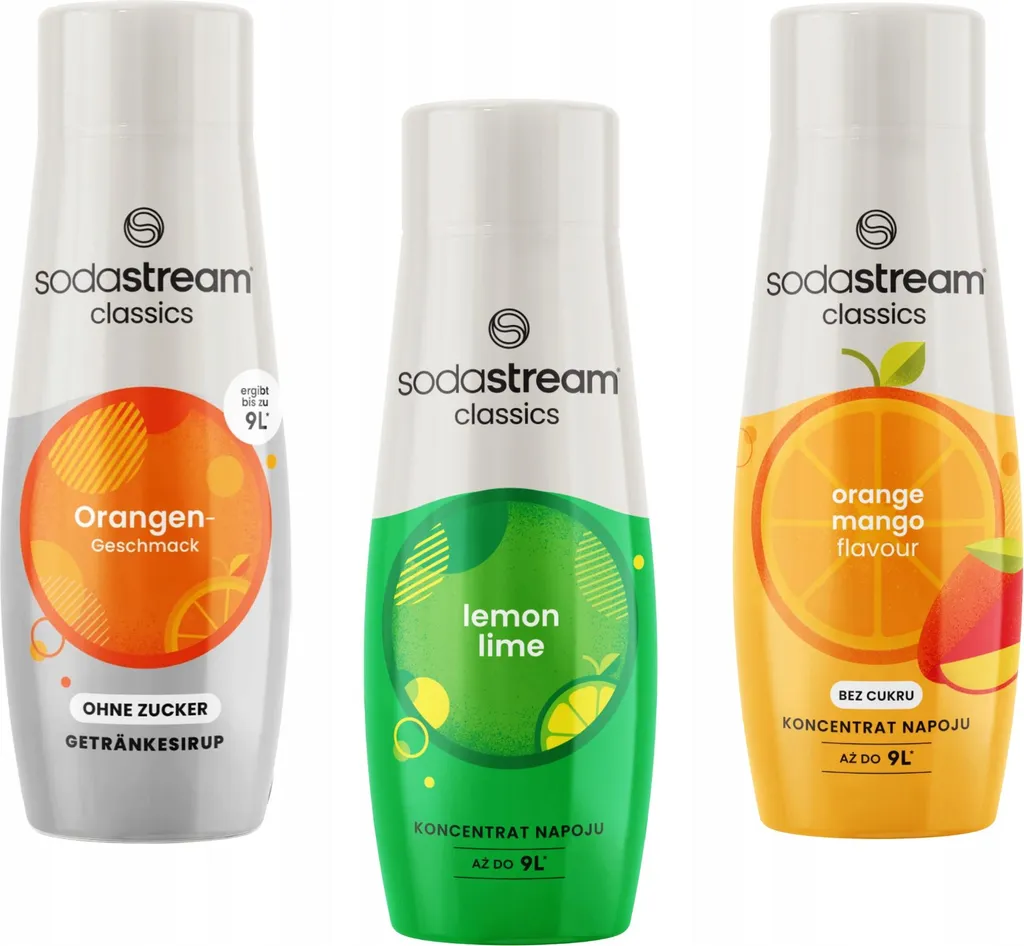 Pack de sirops Sodastream Orange Zero et fruits pour eau pétillante