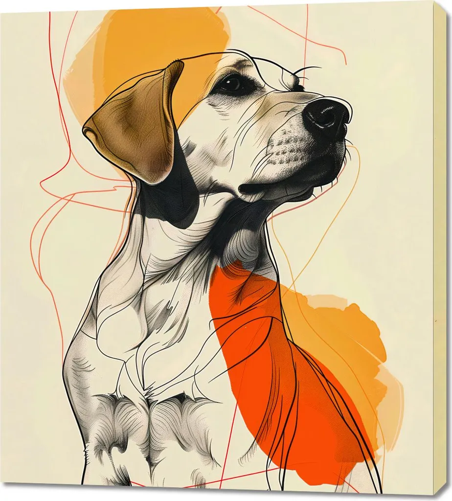 Quadro 90x100 cm Schizzo della Dignità Canina - Arte Contemporanea