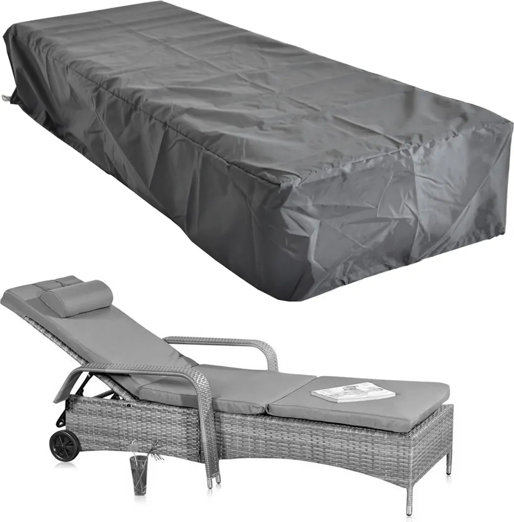 Telo Protettivo Mobili Giardino 220x78x60 - Copertura Impermeabile Nera