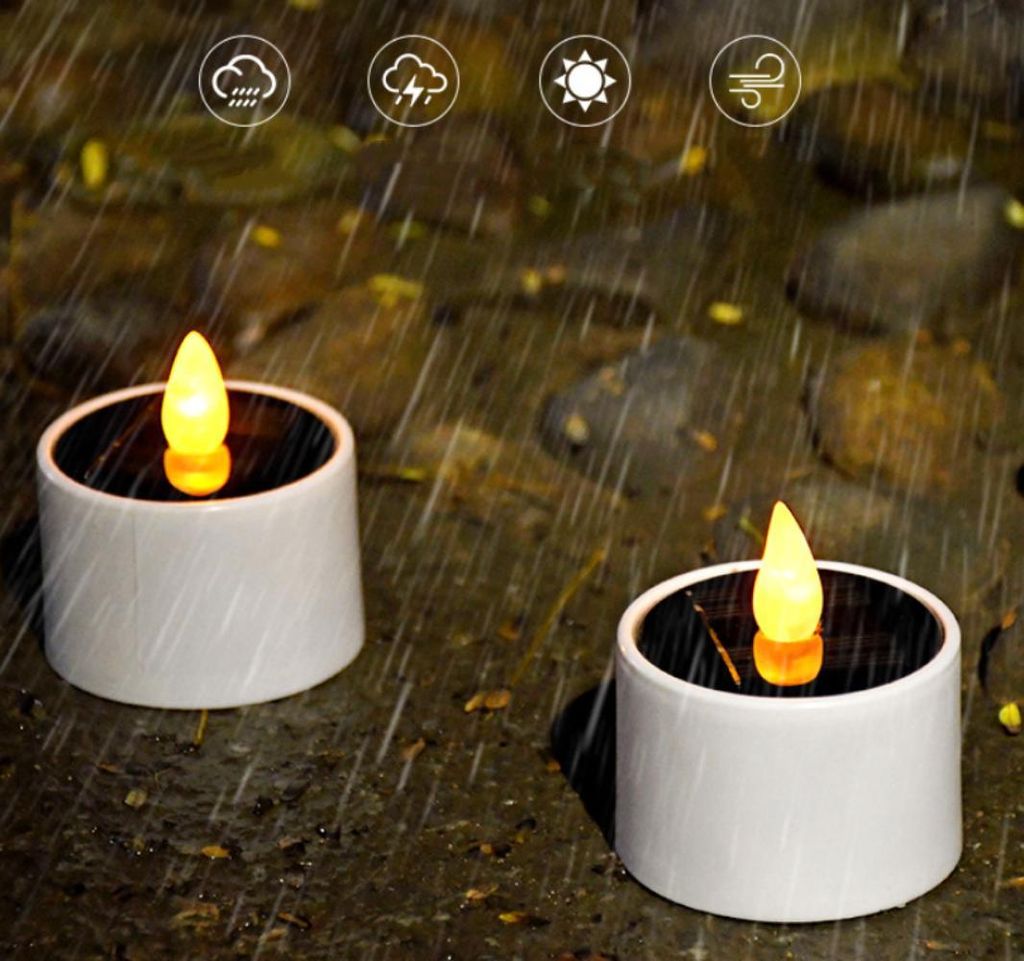 6 Stück Solar LED Kerzen,Solar Teelichter, Solarkerzen