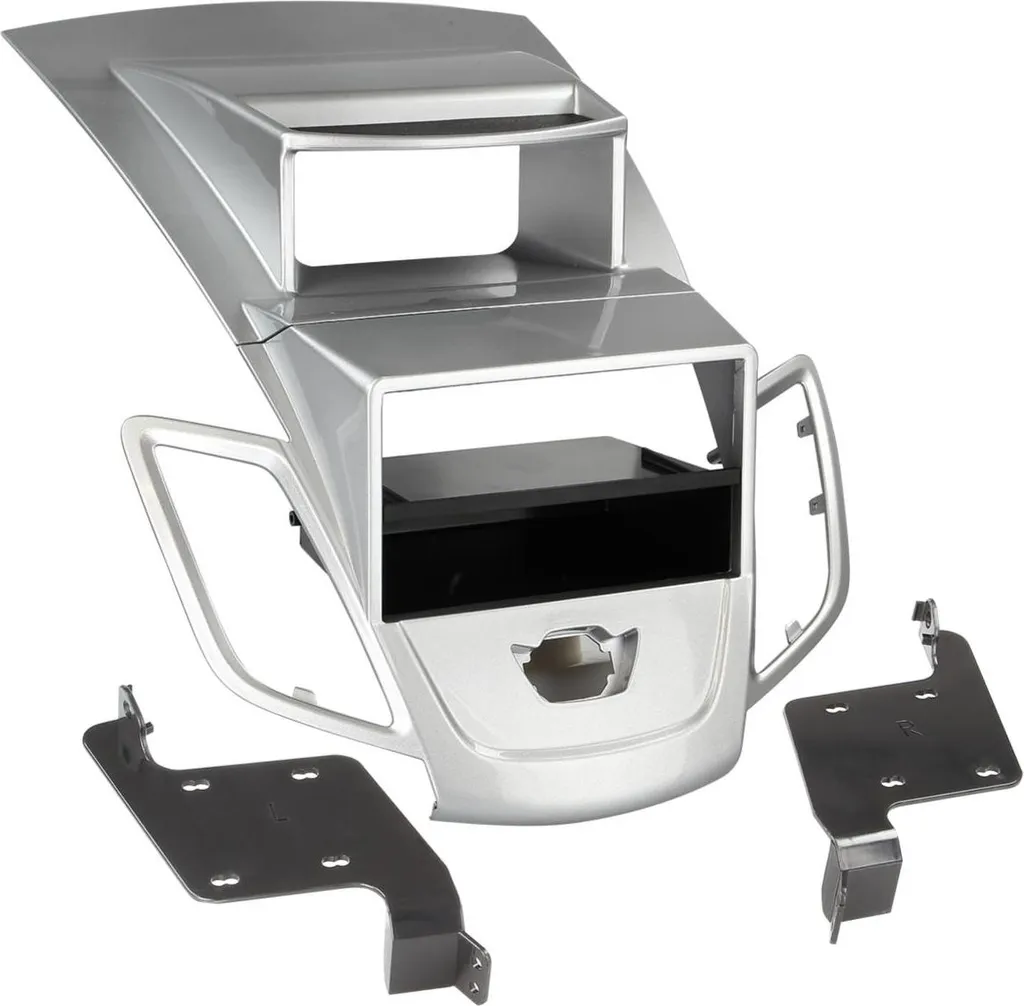 Adaptateur façade 2-DIN avec vide-poche Ford Fiesta gris anthracite