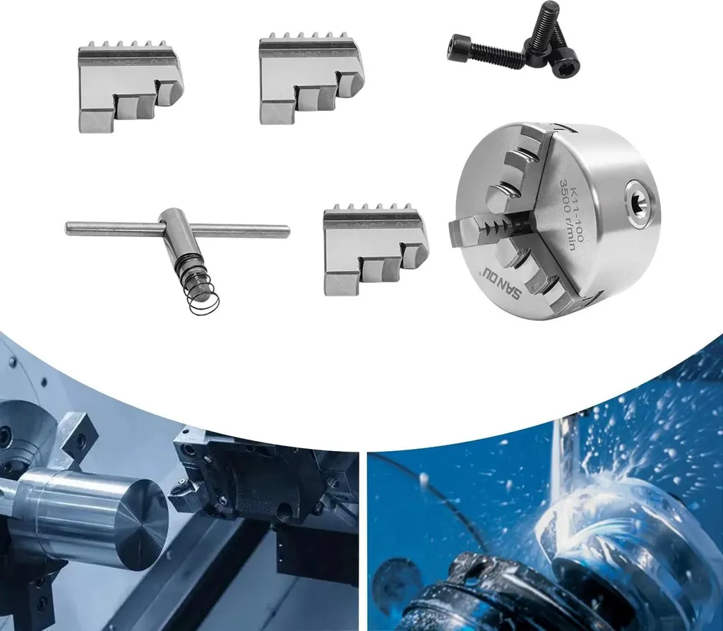 Mandrin 3 mors autocentrant blanc pour un serrage stable et précis