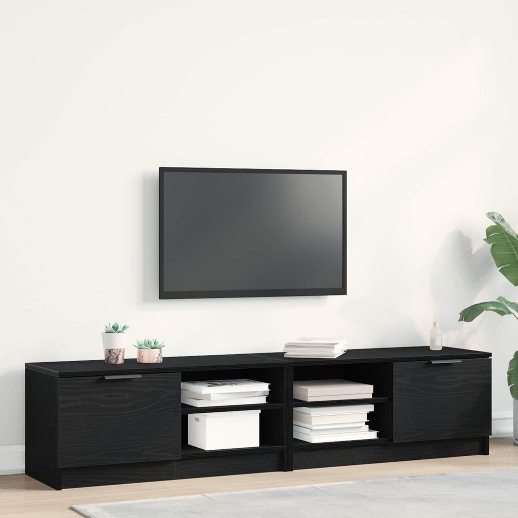 Maison Exclusive - TV-Schränk 2 pcs Schwarz Eichen-Optik 80 x 35 x 36,5 cm