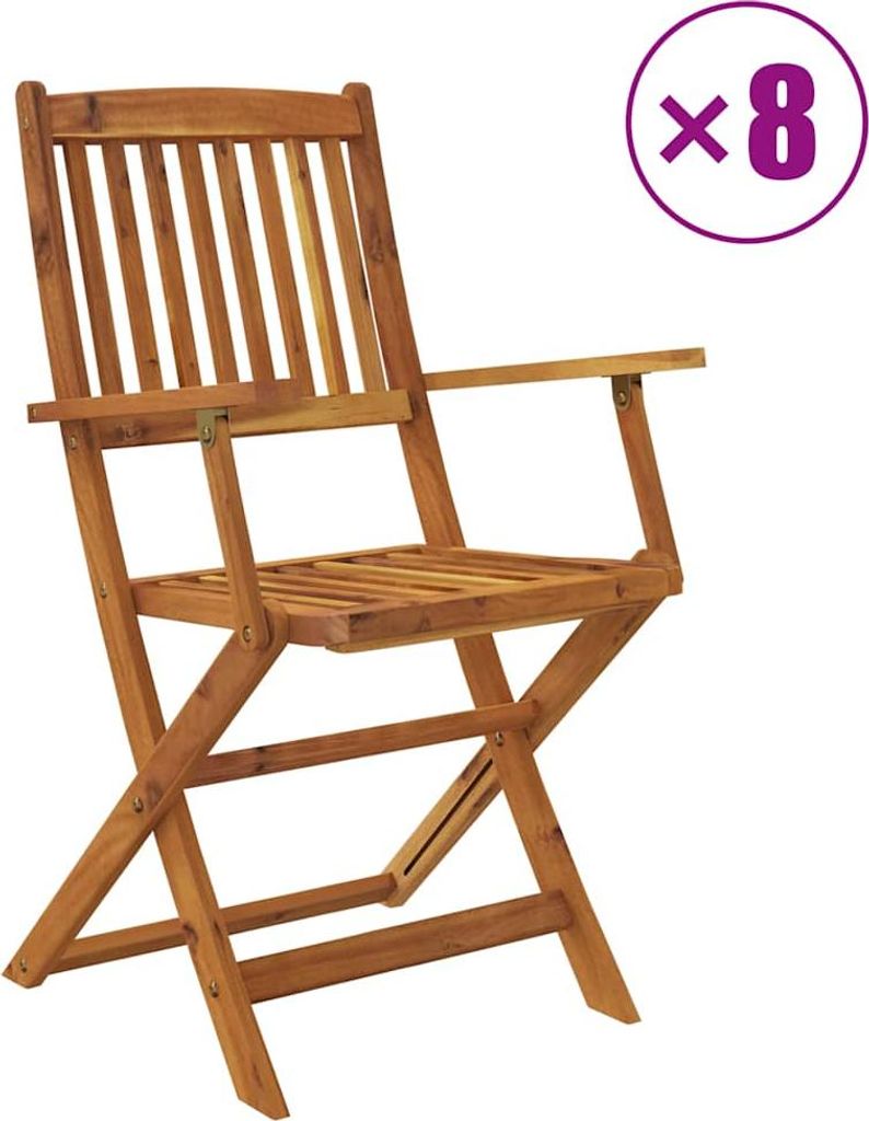 vidaXL 9-tlg. Garten-Essgruppe Klappbar Massivholz Akazie