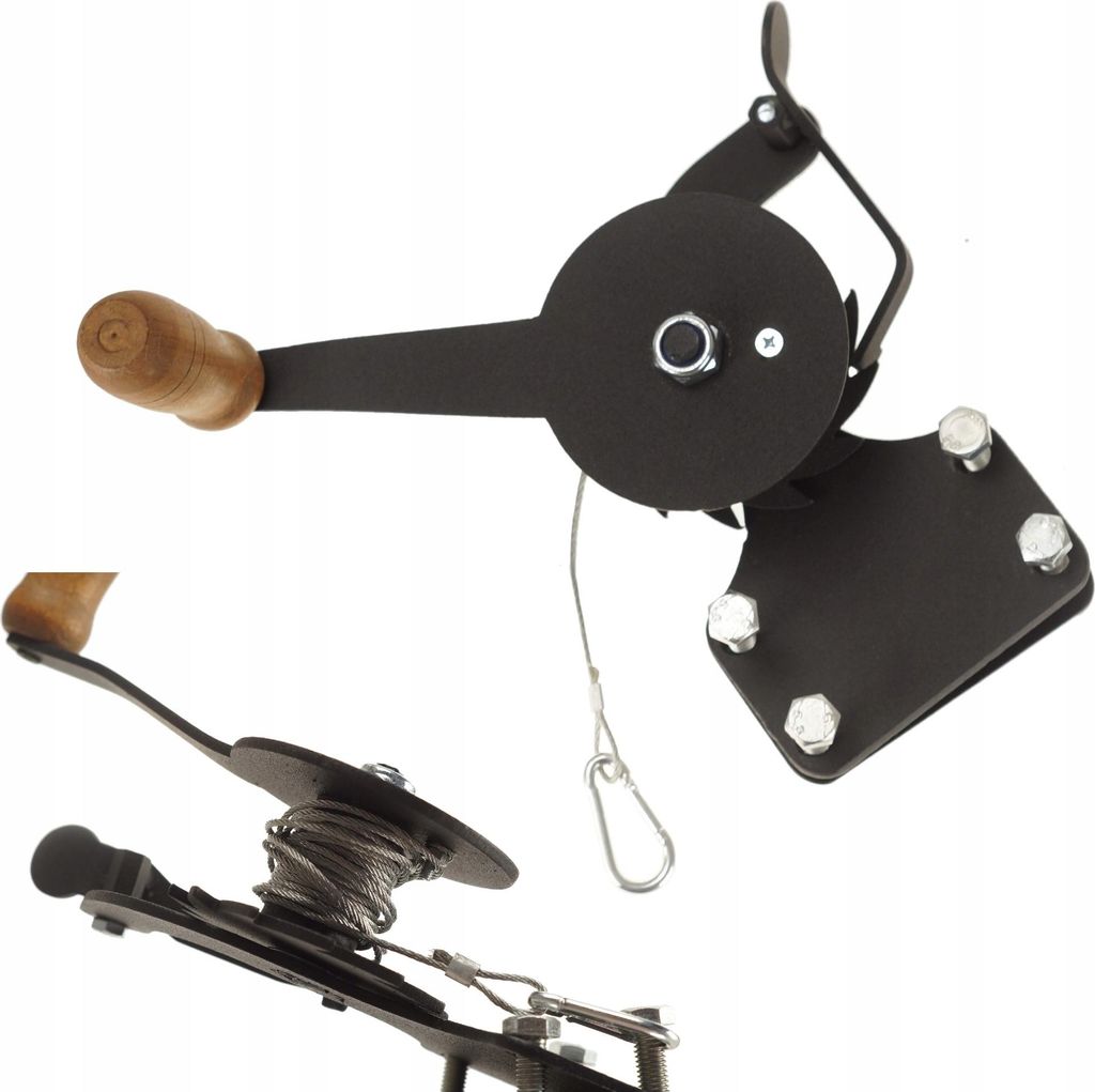 FEINZ | Grillzubehör Kettenzug - mit Karabiner und Seil - robust und langlebig - ideal für Grill und Lagerfeuer
