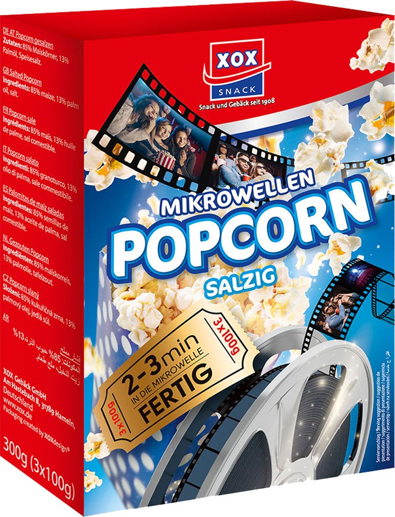 Xox Mikrowellen Popcorn salzig Produktbild 