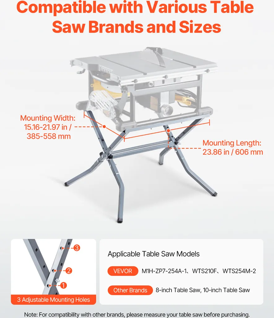 Support de Scie de Table Stable VEVOR : Fini les Vibrations et l'Espace - 2