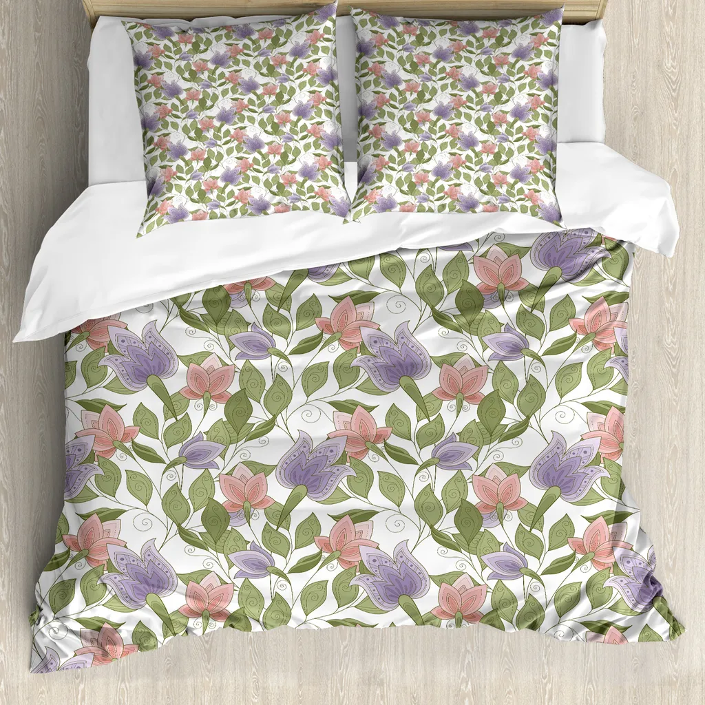 Set Letto Matrimoniale ABAKUHAUS Tulipani: Ipoallergenico e Morbido