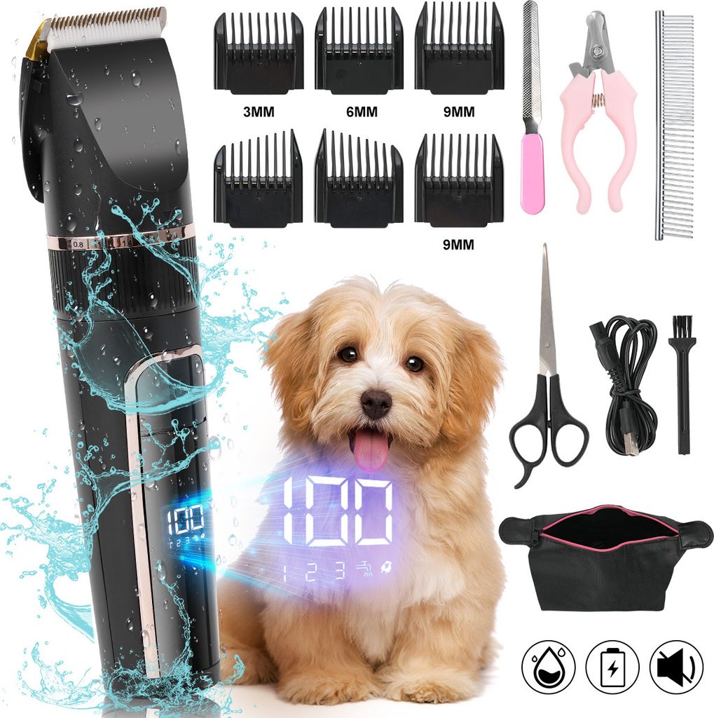7Magic Hundeschermaschine, Elektrische Hundetrimmer Schnurlosen, Leise Hundeschermaschine Dichtes Fell, LED-Display, Wasserdicht, für Hunde und Ka...