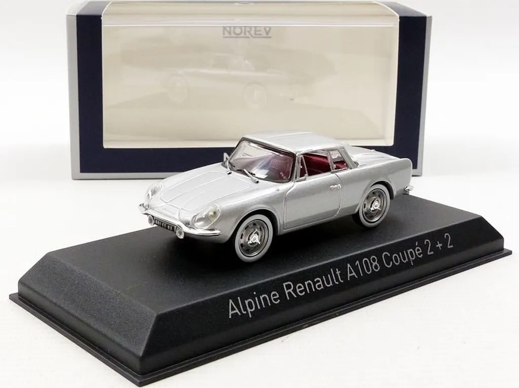 Voiture Miniature Alpine Renault A108 Coupé 2+2 de 1961 Argent 1/43