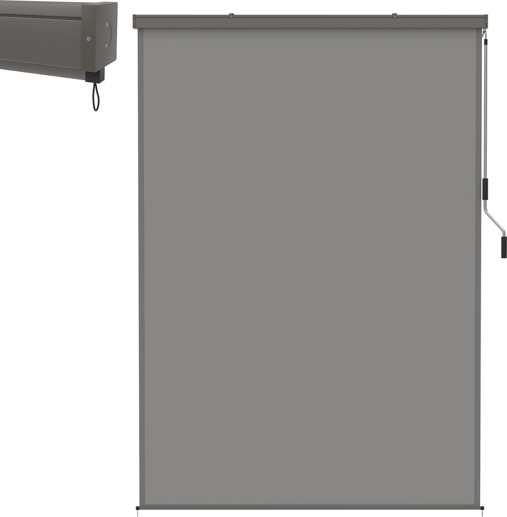 XMTECH Senkrechtmarkise 180x250cm - Vertikalmarkise mit Handkurbel für Balkon & Terrasse - Wasserdicht, Sonnenschutz, Sichtschutz & Windschutz - A...