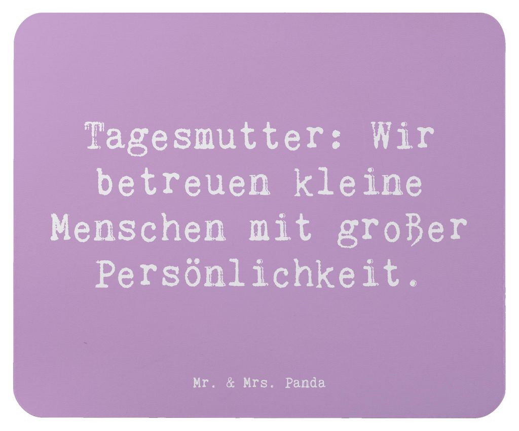 Mr. & Mrs. Panda Mouse Pad Spruch Tagesmutter Persönlichkeit - Lavendeltraum - Geschenk, Wertschätzung, Berufspassion, Kinderförderung, pc mausu...