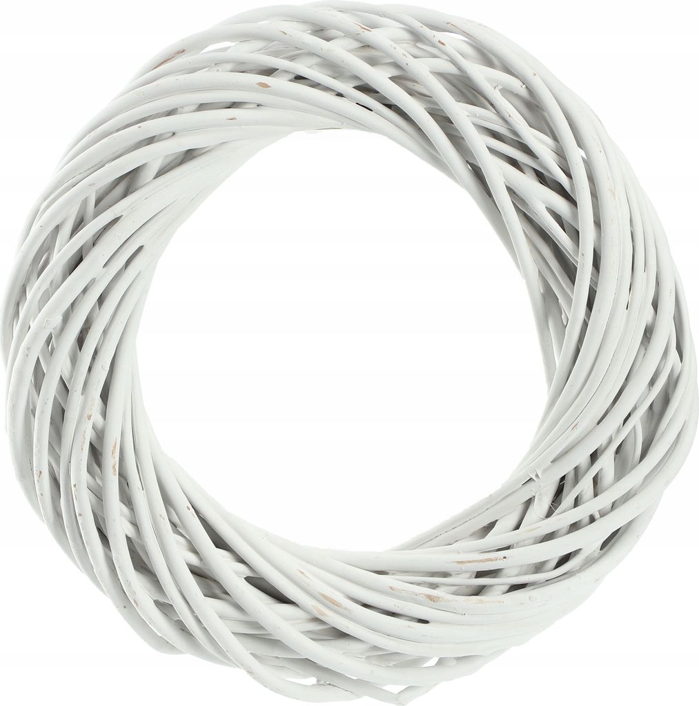 KADAX Dekokranz, Ideal als Türkranz, Kranz aus Naturweide, Rattankranz, Tischkranz (Weiß 30cm)