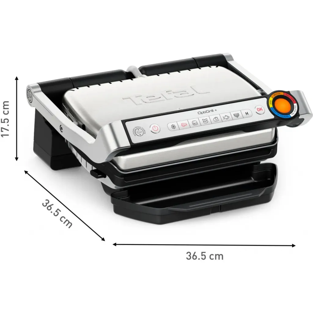 Tefal OptiGrill+ GC717D Gril Intelligent 6 programmes Acier Inoxydable - 3