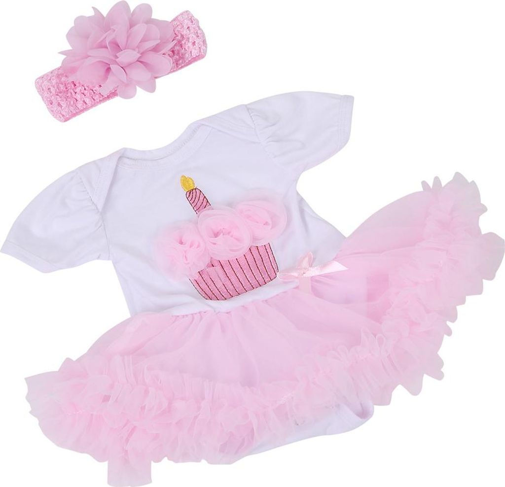 Puppenkleid, rosa Spitzenrealistische Babykleidung für 20 bis 22 -Zoll -Puppen Kinder Mädchen