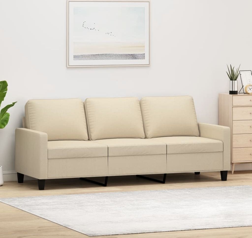 Möbel 3-Sitzer-Sofa Creme 180 cm Stoff - Klassische Sofas 359173