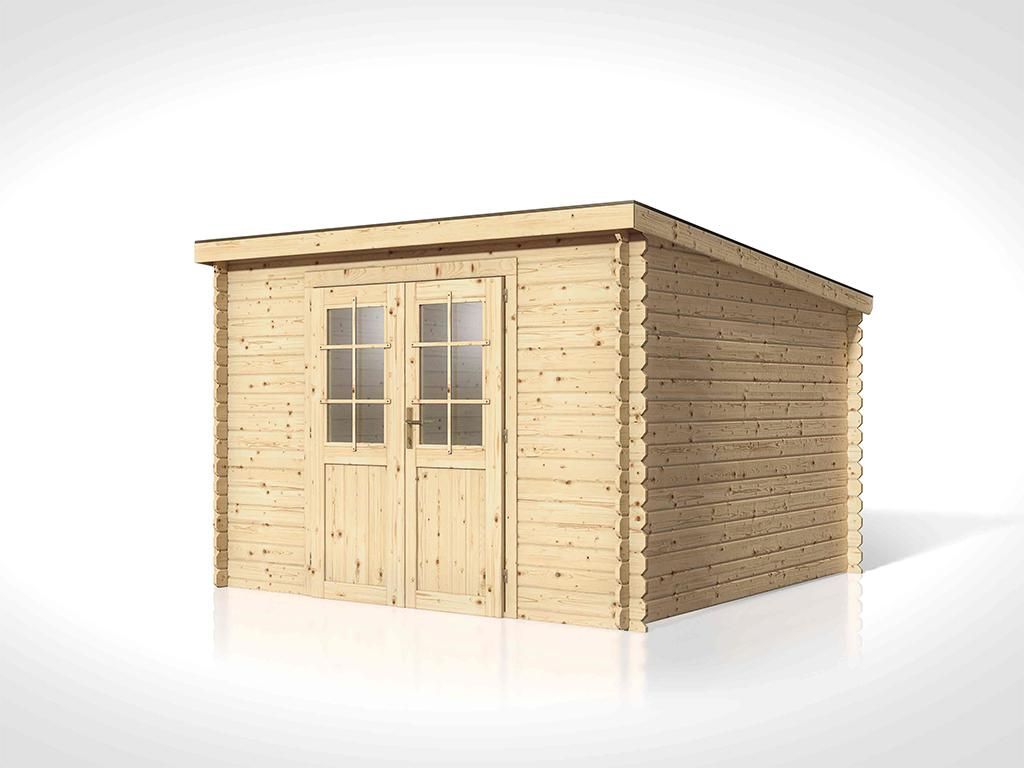 Gartenhaus Blockbohlenhaus CA2975 28 mm naturbelassen