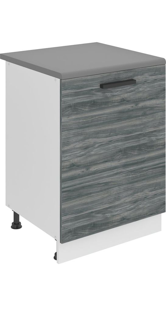 Belini Unterschrank Küche, Küchenunterschrank 60 cm Breite. SD Küchenunterschrank mit Arbeitsplatte. Küchenschrank mit 1 Tür, Glamour Wood