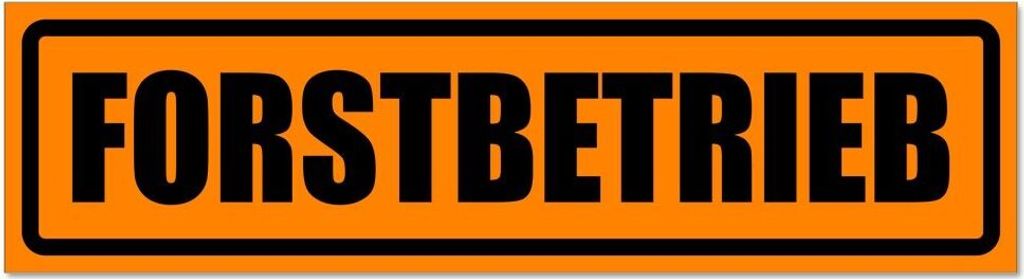 Kiwistar - Autoaufkleber - Orange - Schwarz - 45 x 12 cm - Forstbetrieb invertiert - Hinweis Aufkleber Sticker für Auto, Kfz, Fahrrad, PKW, LKW