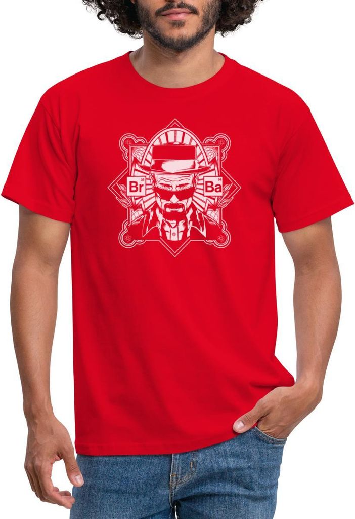 Spreadshirt Breaking Bad Heisenberg Logo Männer T-Shirt, L, Rot