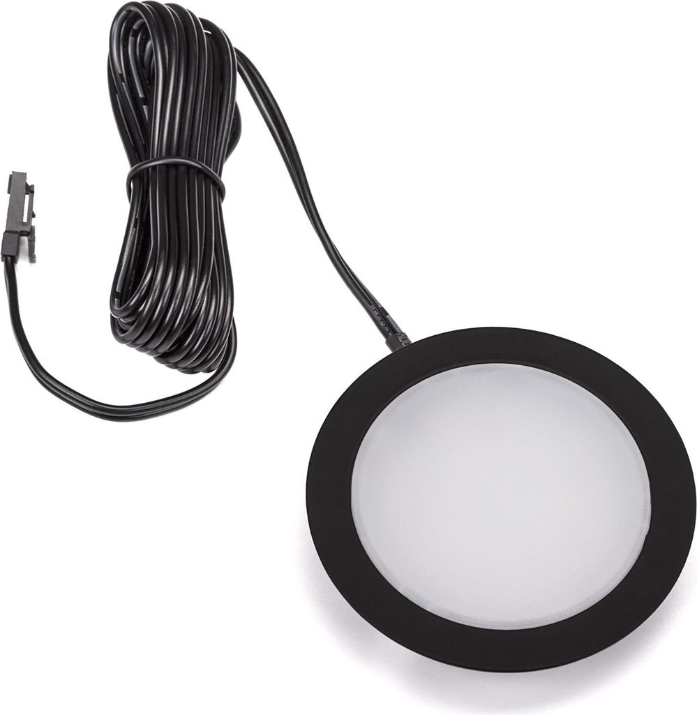 LED Einbaustrahler Giulia Möbeleinbauleuchte Einbauleuchte Spot Ultraslim / 12V / 3W / kaltweiß - 6000K / 65 x 12 mm / Gehäuse schwarz
