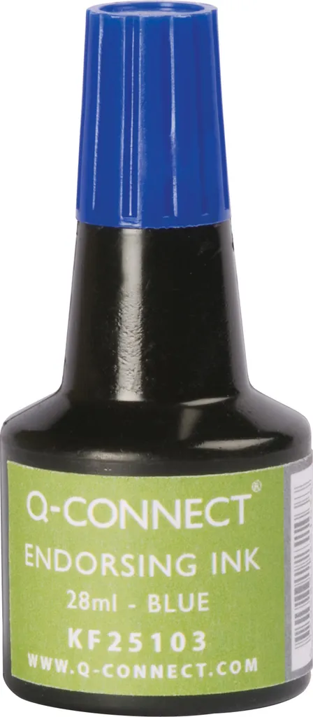 Inchiostro per Timbri Q-Connect Blu KF25103 28ml - Qualità Ufficio