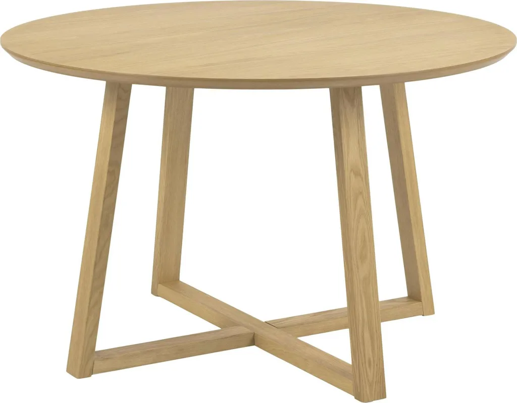 Table de salle à manger Malika finition chêne naturel, design circulaire